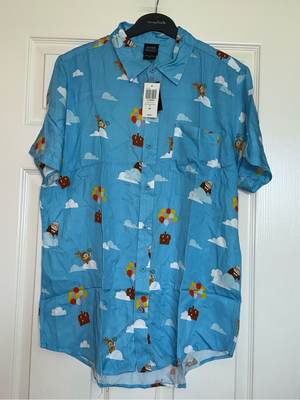 NWT! Our universe - Pixar Cloud & Character Print Button-Down Shirt Medium